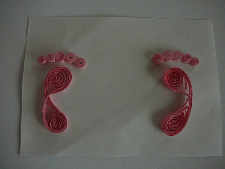 quilled baby girl feet