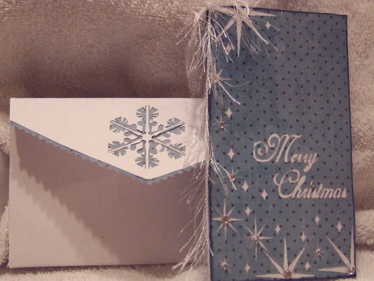 blue merry christmas card