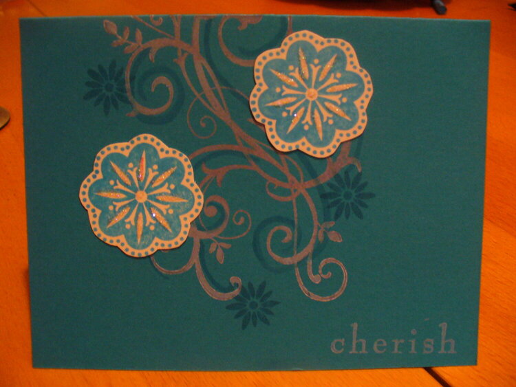 Turquoise Cherish Card