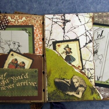 inside pages of Wonderland paper bag album
