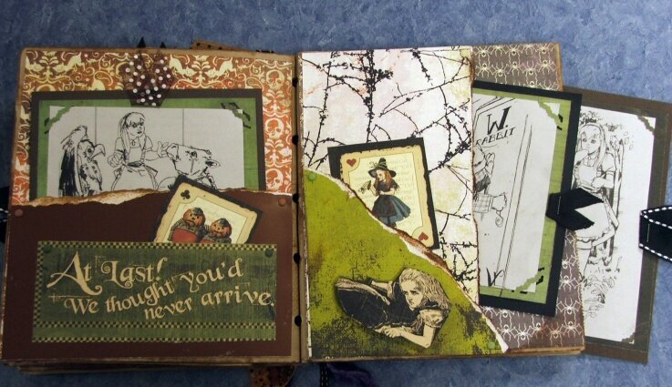 inside pages of Wonderland paper bag album