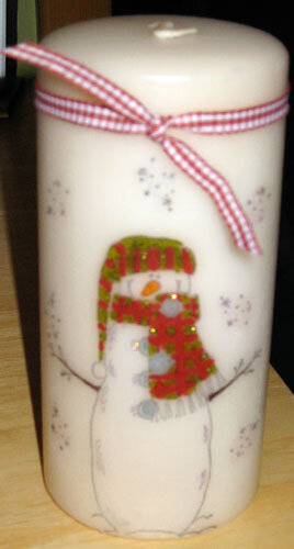 snow man candle