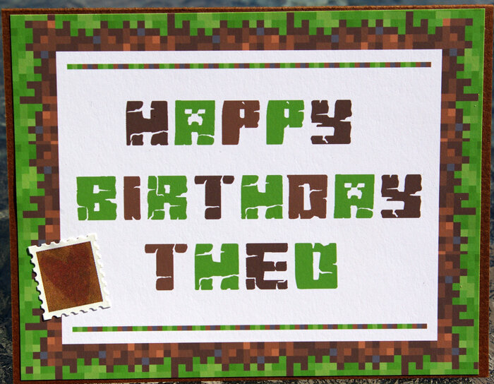 Minecraft birthday card