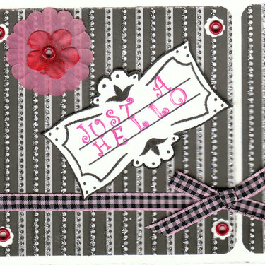 Black &amp; White Just Hello Card