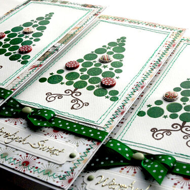 Kartki zielone Choinki