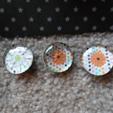 Close up of crafty magnets
