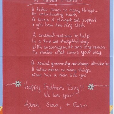 Inside of Father&#039;s Day Card 2008