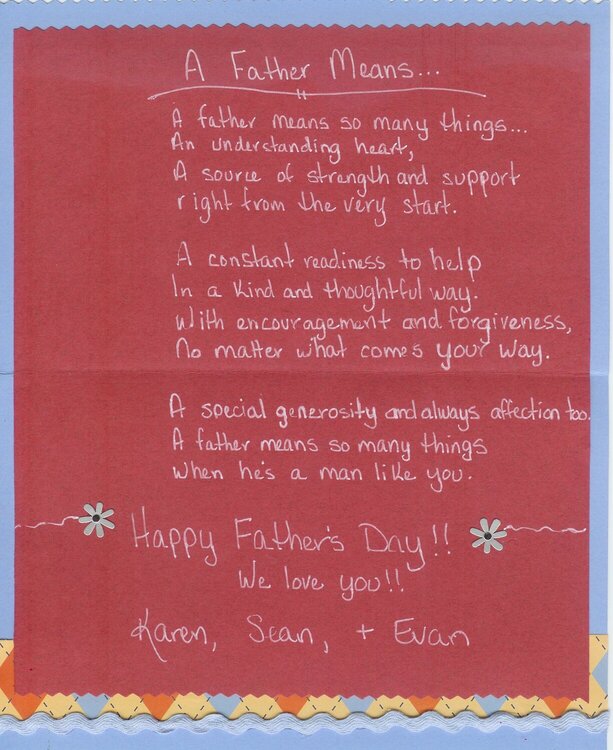 Inside of Father&#039;s Day Card 2008