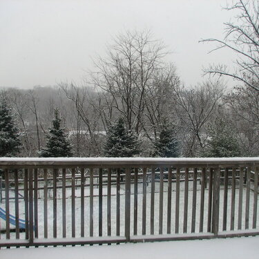 Backyard Deck in Winter