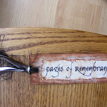Pages Of Remembrance Bookmark