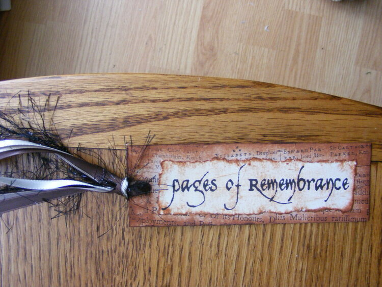 Pages Of Remembrance Bookmark