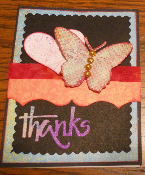 Thanks Card butterfly heart