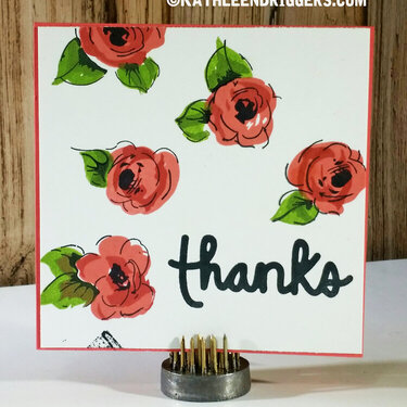 Painted Flowers Thank You Card