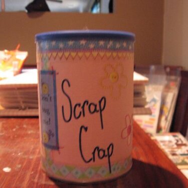 SCRAP CRAP COFFEE CAN