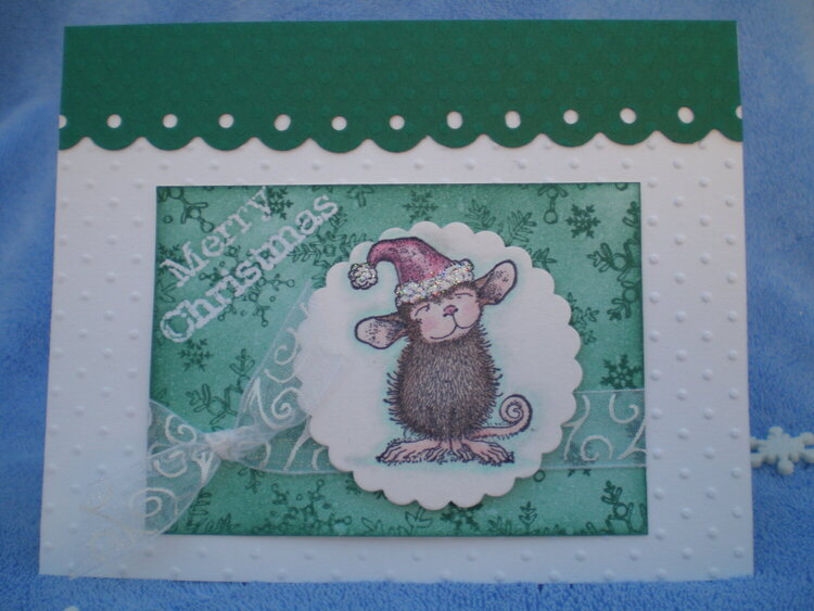 &quot;Santa&#039;s Little Helper House~Mouse Card