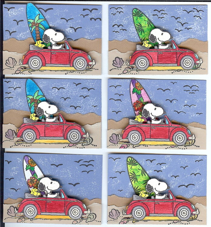 Snoopy &amp; Woodstock Cali Beach Buggy