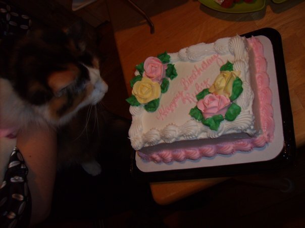 Ruby checks out her birthday cake