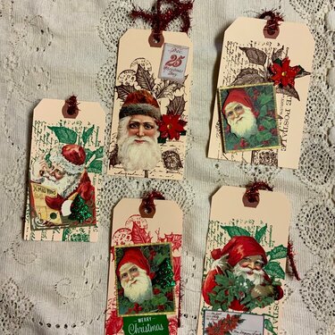Vintage Santa tags