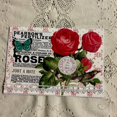 Vintage Rose Note