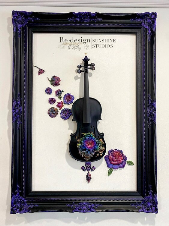 Rainbow and Black violin art