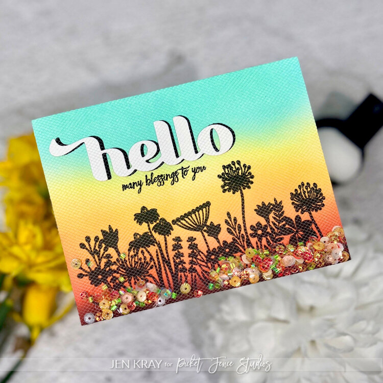 Hello, many blessings to you, full front tulle shaker card