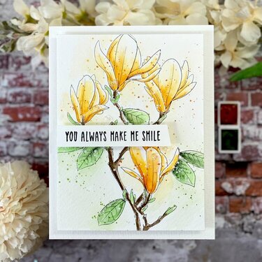 You always make me smile, A2 watercolor card