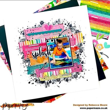 Splash - 12x12 Scrapbook Layout - Pretty Little Studio Sunkissed