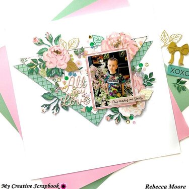 All My Love - 12x12 Scrapbook Layout - Maggie Holmes Woodland Grove