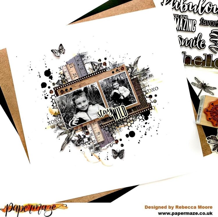 Stay Wild - 12x12 Scrapbook Layout - Simple Stories - Simple Vintage Essentials