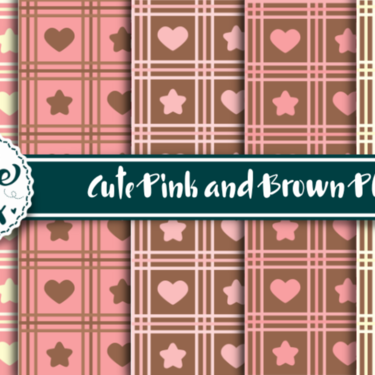 Cute Pink and Brown Plaid Digital Paper