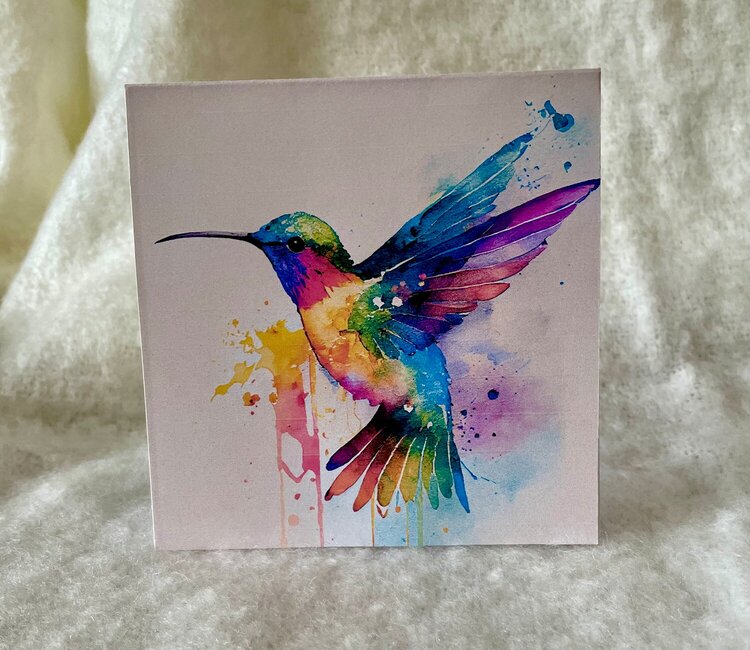 Rainbow Hummingbird 1 Tent Card