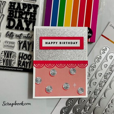 Disco Glitter Birthday Card