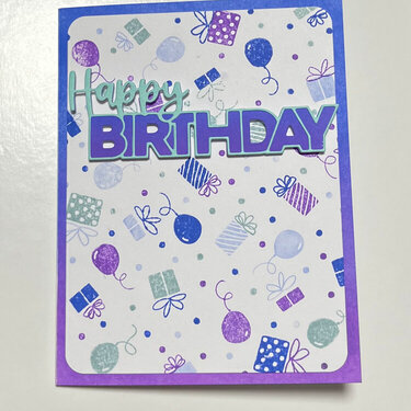 Blue and Purple Ombre Birthday Card