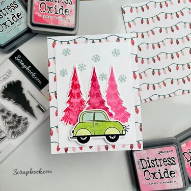 Pink Trees Christmas Card