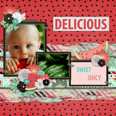 Summer Strokes Temp #2-Miss Fish, Watermelon Time-Scrappin Serenity (Photos by Pixabay)
