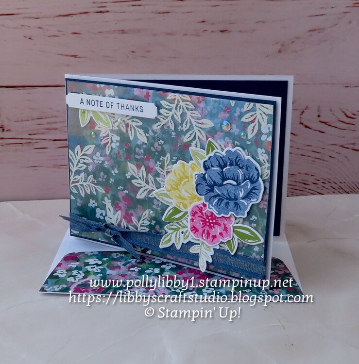 Two-Tone Flora Note of Thanks Card