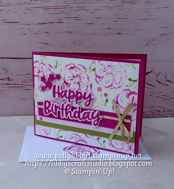 Watercolor Stamping Birthday Card