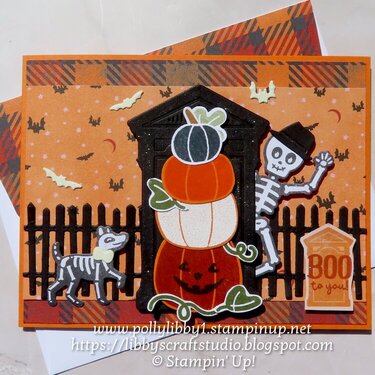 Pumpkins &amp; Skeletons Halloween Card