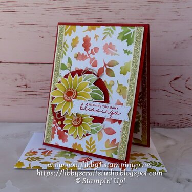 Many Blessings Stenciled Card