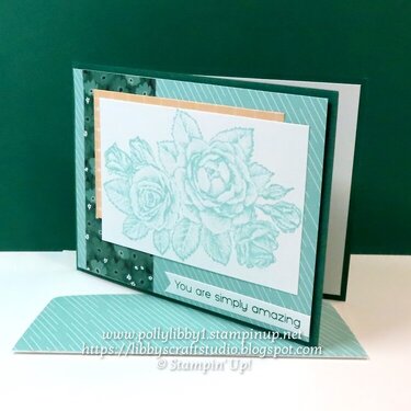 Stippled Roses Birthday Card