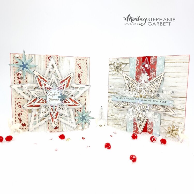 Mintay Papers white Christmas cards