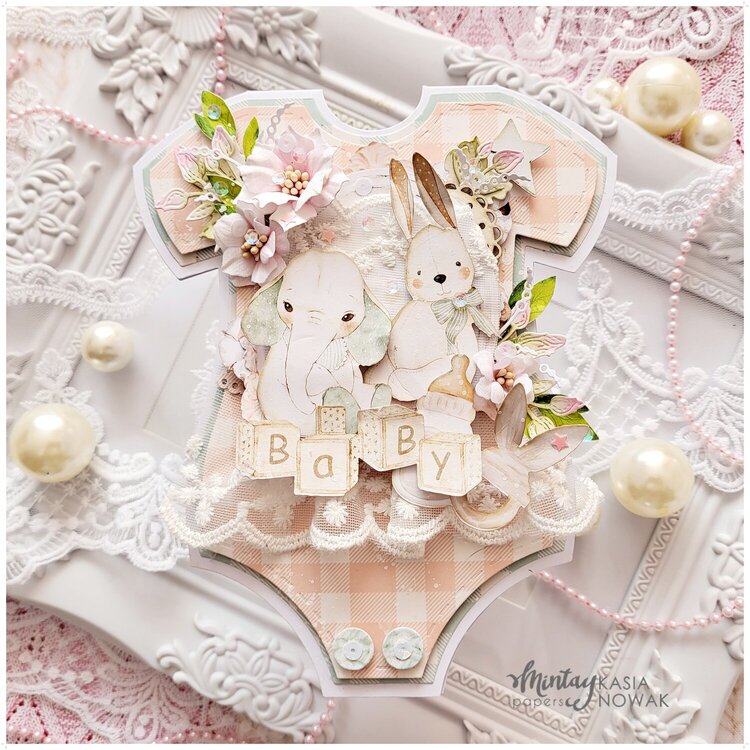 Set of baby card and a box with &quot;Little one&quot; collection by Katarzyna Nowak