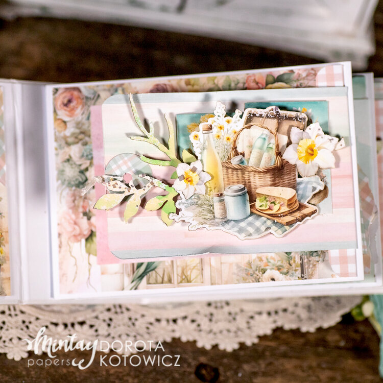Dresser with a hidden mini album with &quot;Spring is here&quot; line by Dorota Kotowicz