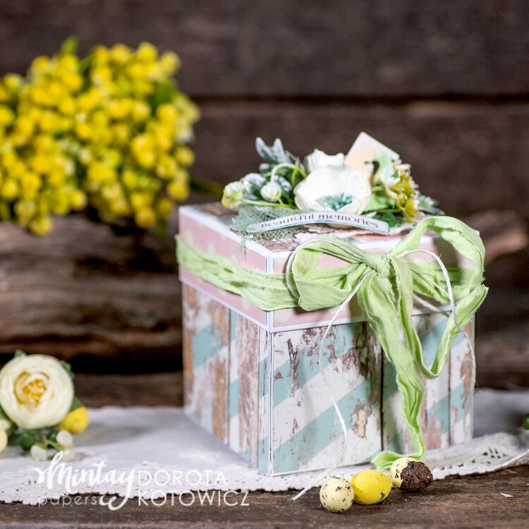 Exploding box with &quot;Spring is here&quot; collection and Chippies by Dorota Kotowicz