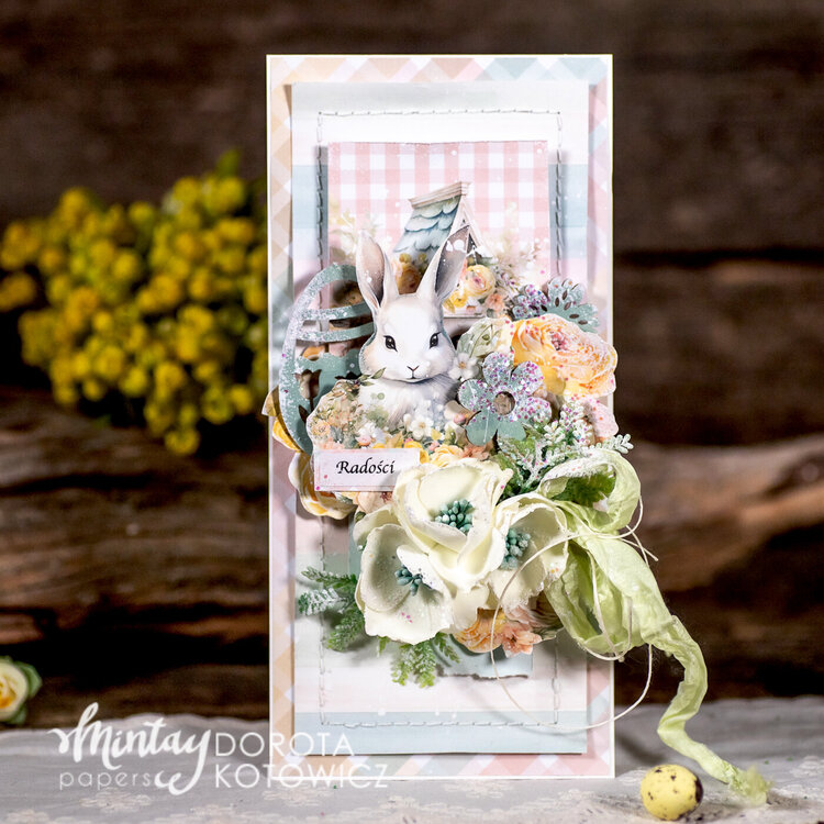 Cards in boxes with &quot;Spring is here&quot; line and Chippies by Dorota Kotowicz