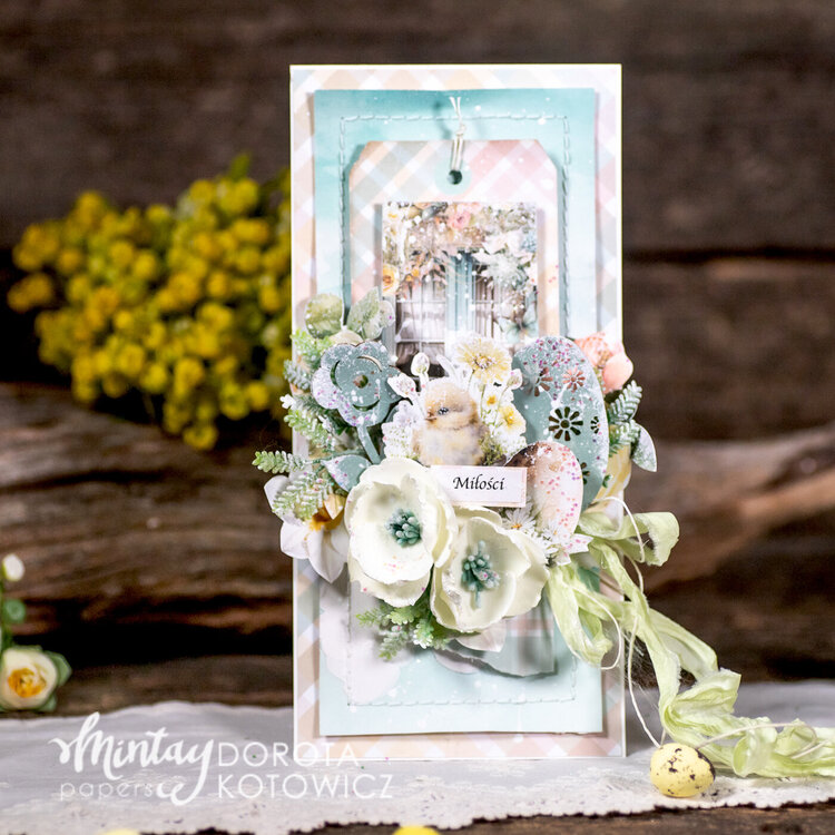 Cards in boxes with &quot;Spring is here&quot; line and Chippies by Dorota Kotowicz