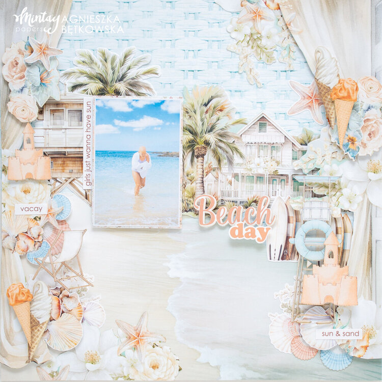 Layout with &quot;Coastal memories&quot; collection by Agnieszka Btkowska
