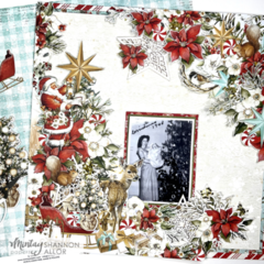 Layout with "White christmas" collection and Chippies by Shannon Allor