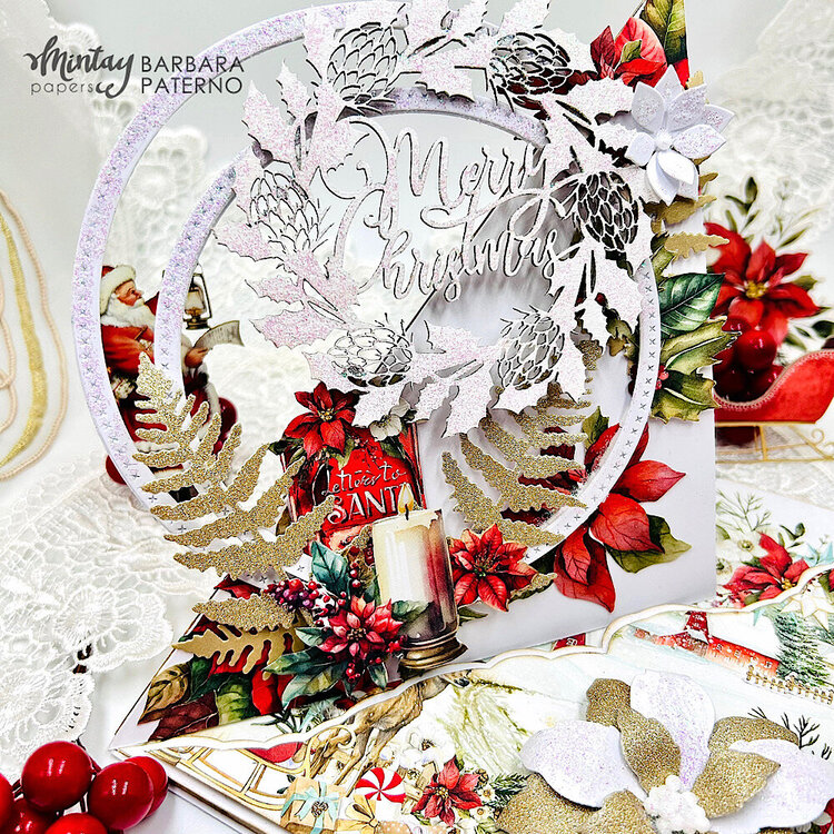 Easel cards with &quot;White christmas&quot; collection and Chippies by barbara Paterno