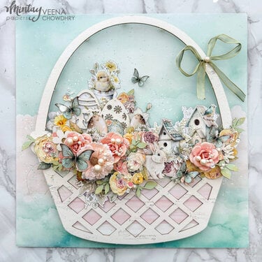 Basket decor with Chippies and &quot;Spring is here&quot; collection by Veena Chowdhry